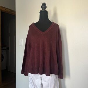 Free-est Free People Women's V-Neck Sweater Oversized Tunic Length